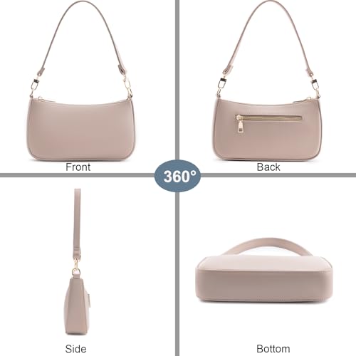 Image of Shoulder Bag for Women Retro Vegan Leather Classic Clutch Tote HandBags Purses with Zipper Closure
