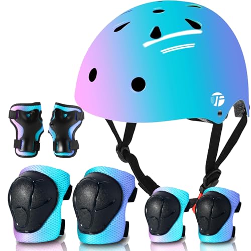 JEEFREE Adjustable Color Gradient Toddler Kids Bike Helmet for Girls Boys