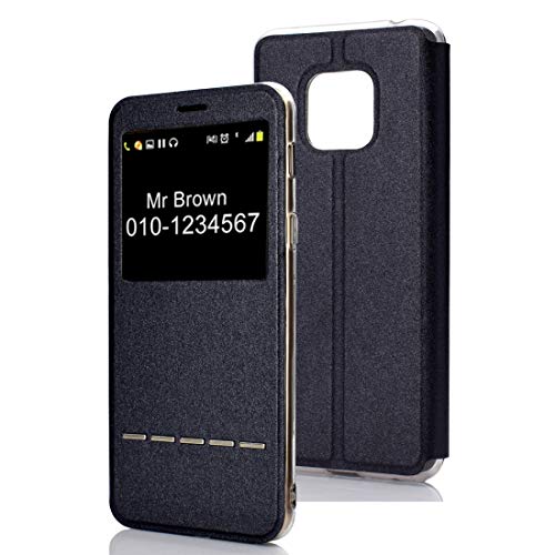 Étui de protection Huawei Mate 20 Pro cuir noir avec coque et support