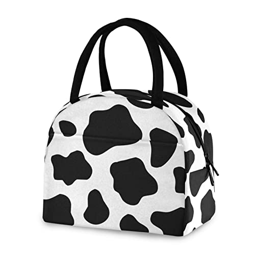 Lancheira com estampado de vaca para mulheres e homens, lancheira reutilizável isolada para escritório, trabalho, escola, piquenique, caminhadas