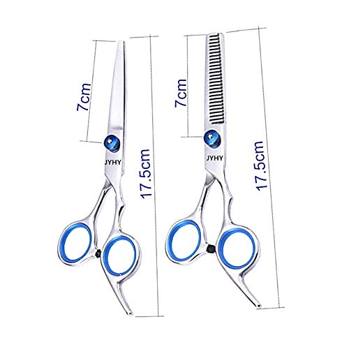 Professional Hair Cutting Scissors Shears Barber Thinning Set Kit- Family Hair Cutting,Barber Hair Cutting Tool Thinning Texturizing/Blue 6" #TOP6