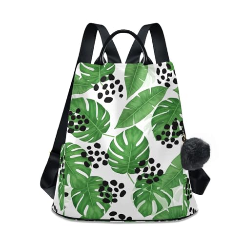 Sac à dos pour femme tropical vert à fermeture éclair
