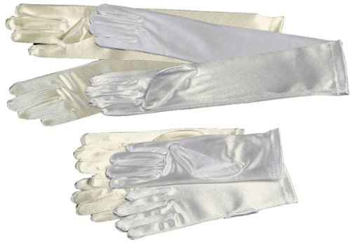 Girls White Satin Gloves2