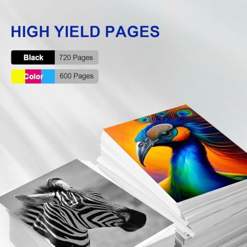 Image of 2 Pack 68 High Yield Black and Tri-Color Ink Cartridge Set 7FP22TN 7FP20TN Compatible for 6152e 6155e 6552e 6555e 6558e Printer (1 Black, 1 Tri-Color)
