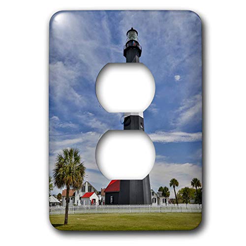 3dRose Danita Delimont - Georgia - Tybee Island Lighthouse just to the east of Savannah, Georgia - 2 plug outlet cover (lsp_314782_6)