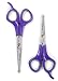 Hertzko Pet Grooming Scissors Set with Safety Round Tip Includes Serrated Blade Scissors for Facial Hair Trimming + Regular Shears for Body Fur Trimming - Suitable for Dogs, Cats, and Rabbits