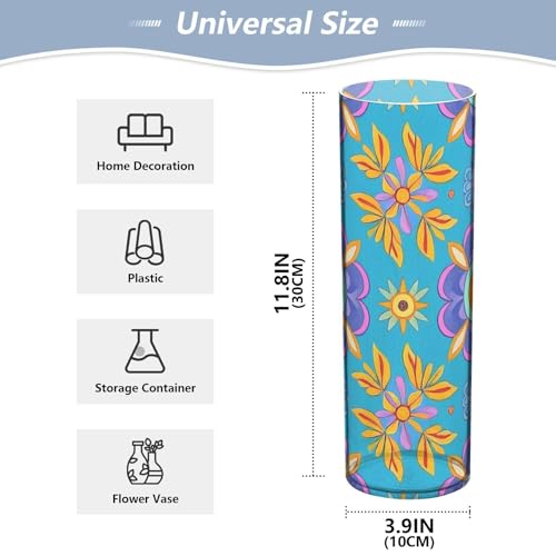 Jarrón decorativo grande en tonos naranja y morado para llenar de calidez y arte tu hogar 3