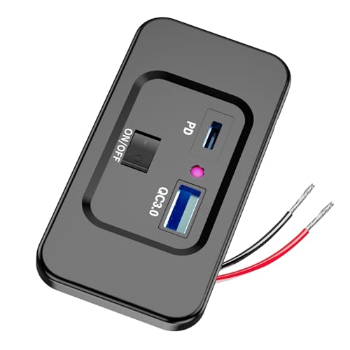 Presa di ricarica ad alta efficienza di tipo C e USB a 2 porte rapida per camper autobus e da auto marine compatibile con USB tipo C