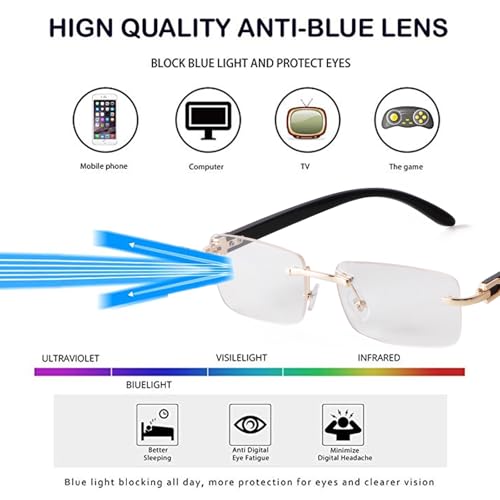 Image of JUDOO Rimless Rectangle Sunglasses for Men Women Fashion Hip hop Frameless Designer Shades Y2K Square Clear Glasses