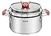 Tefal Opti'Space - Batería de cocina (4 piezas, acero inoxidable 18/10, 10 años, base de 3 capas, inducción, apilable G720S474)
