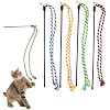 IUHKBH Cat Wands, 4 PCS Colorful Rope Cat Toys Flexible Teaser Wands Interactive Kitten String Wands, Safe Kitty Toys for Indoor