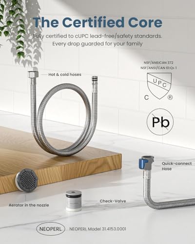APPASO Pull Down Kitchen Faucet Brushed Nickel + Lead-Free + Pull Out Sprayer for Kitchen Sink