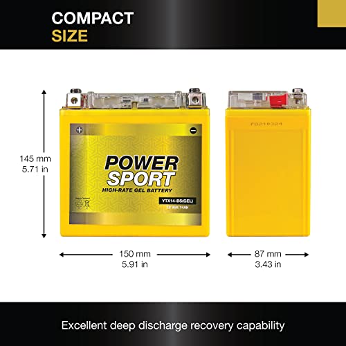 Ytx14-Bs Gel 12V 14Ah 240Cca Battery For Honda Atv Fourtrax Trx 300 350 450 #TOP1