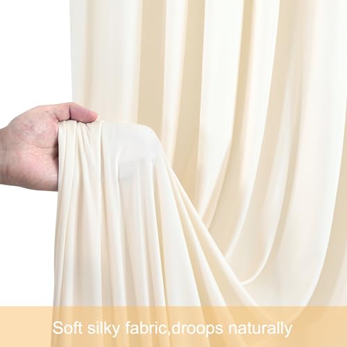 10x12 Champagne Backdrop Curtains for Wedding Party Wrinkle Free Backdrops Curtain Drapes Fabric Decorations Photo Back Drop Cloth for Baby Shower Photography Stage Reception 5ft x 12ft,2 Panels by Tao-Ge - Image 6
