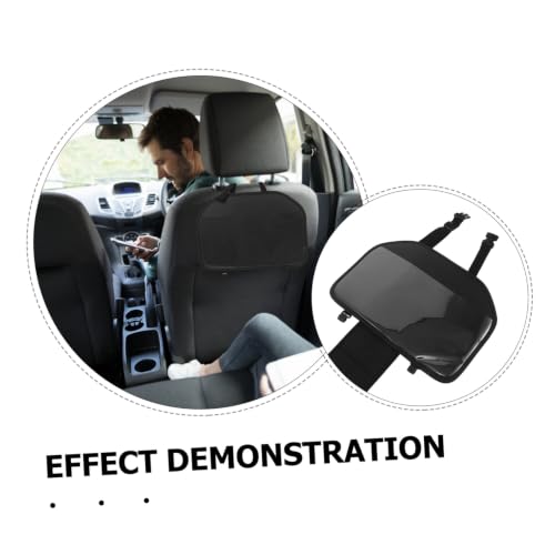 Soporte de tablet para coche en cuero PU negro HAPINARY con inclinación estable ajustable 3