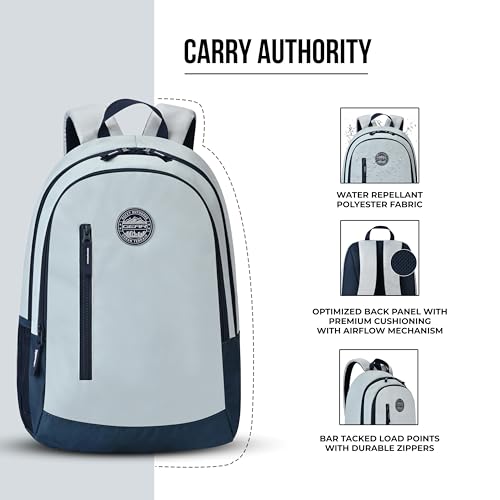 Image of Gear Eco 4 18 inch /19L Medium Water Resistant Daypack | Casual Backpack | Travel Backpack for Men /Women (Grey - Blue)
