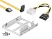Produktbild baytronic Einbauset doppelter Einbaurahmen für 2X 2,5" Festplatten/SSD's auf 3,5" Adapter Mounting Frame Halterung Schienen inkl. 30cm SATA Kabel gewinkelt gedreht + 4Pin Sata Adapter