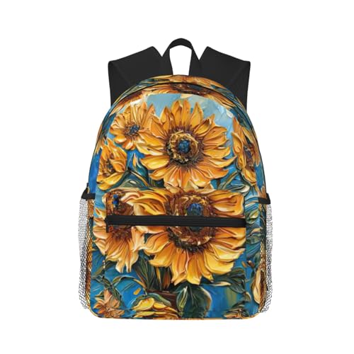 Sac à dos de voyage classique noir à motif tournesol pour le travail