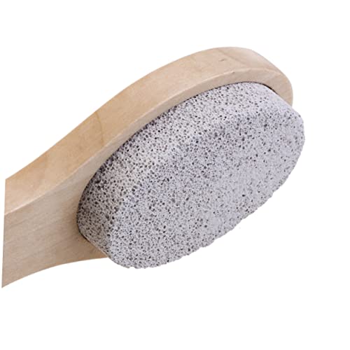 OSOLADY 4-in-1 Fußfeile Hornhautentferner Bimsstein Nagelbürste Aus Holz 20x5cm Fußpflege Massage Für Raue Haut