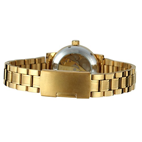 Forsining Women's Stylish Automatic Self-Wind Skeleton Analog Stainless Steel Bracelet Watch #TOP2