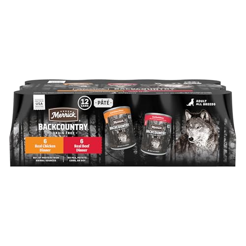 Merrick Backcountry Grain Free Premium Canned Dog Food, Variety Pack,