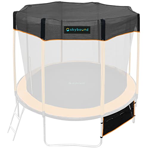 SkyBound Recreational Trampoline Cover - Tent for 10ft Round Outdoor Trampoline - Heavy Duty Sun Shade Covers for Straight-Pole Round Trampolines - Only Includes Top Cover and Shoe Bag (Orange)