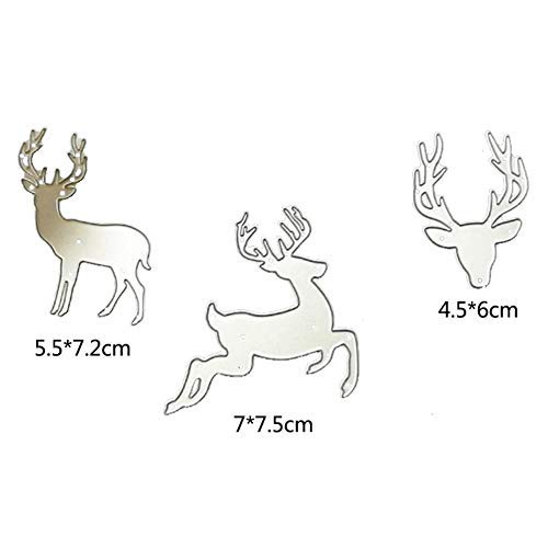 Wyse Metal Cutting Die Cuts Christmas Deer Dies For Diy Scrapbooking Paper Stencil Embossing Card Template (3Pcs Deer Dies) #TOP2