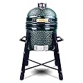 London Sunshine Ceramic Kamado Charcoal BBQ Grill -The Junior Series with Tall Stand (GREEN)
