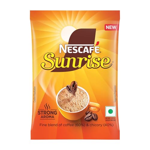 Image of Sunrise Instant Coffee Powder by Nescafe | Rich Aroma for the perfect start to your day | Coffee Chicory-Mix | 45g /50g Pouch