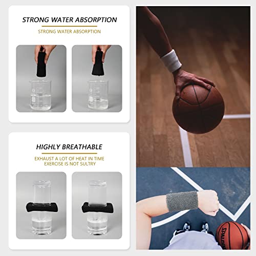 Foto von DEEDPF Sportarmbänder für Herren und Damen, Schweißbänder, saugfähig, für Fitnessstudio, Sport, Tennis, Laufen, Basketball, Feuchtigkeitstransport, 8 x 8 cm, 8 Stück