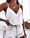 miduo Womens Tanks Spring Summer Soft Fashion V Neck Strappy Tank Tops Casual Sleeveless Shirts Blouses Tank White L