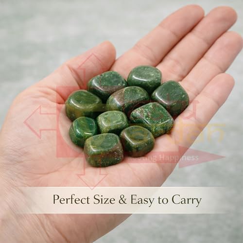 Image of Crystal Green Zade Tumble Stone | 50 gm Tumbled Gemstones | Reiki Healing Stones | Home Decor Pebbles | Aquarium Gravel | Garden & Table Decor