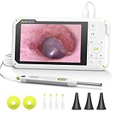 Anykit Digital Otoscope with Gyroscope, 4 Inches Screen, 3.9mm Ear Scope Camera with 6 Lights, Ear Wax Removal Tool, 32GB Card, Supports Photo Snap and Video Recording