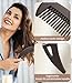 Dandruff Comb Fine Tooth Scalp Detox Comb Lice for Women, Men & Kids Stainless Steel Scalp Detoxing, Sweep & Massage Hair Brush Tool for Hair Care (Brown)