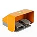 Heavy Duty Foot Switch Aluminum Double Pedal Foot Control Switch 110V Electric Pedal Foot Switch for Bending Machine Punch Medical Equipment(Orange)