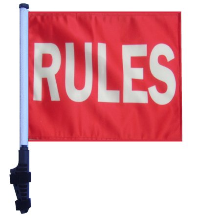 RULES Golf Cart Flag with SSP Flags EZ On & Off Bracket