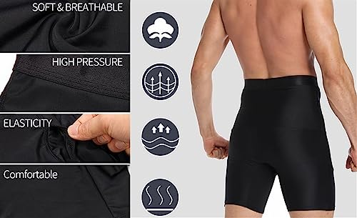 Perfect Body High Elasticity Comfortable Shapewear，Tight-fitting Abdomen Boxer Briefs Men's Body-shaping Pants (Color : Black, Size : X-Large)3