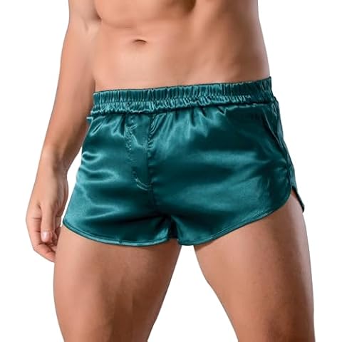 GENEMEN Mens Satin Silk Boxer Shorts Cover