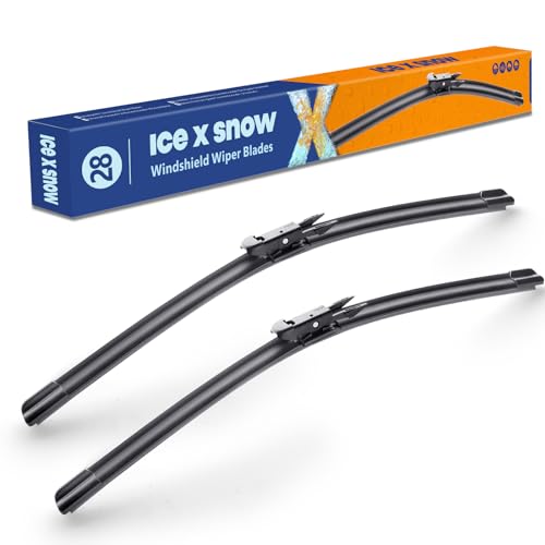 Image of 28 inch+28 inch Silicone Windshield Wiper Blades Replacement For Ford Fusion 2019-2013,Transit Connect 21-17 Escape 20-13,Focus 18-12,Edge 20-15 Water Repellent Automotive Replacement Windshield Wiper Blades