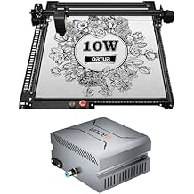 Ortur Laser Master 2 Pro S2 10000mW Laser Engraving Machine, with Ortur Air Assist Pump 0-50L/min, High Accuracy Laser Cutter and Engraver for Wood, Acrylic, Leather, Helps Cut Cleaner Edges, Class4