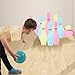Zloveleexr Light Up Bowling Set, Glow in The Dark Bowling Balls & Pins for Outdoor and Indoor Kids Games Fit Christmas Birthday Party Lawn Yard Carnival Games, Kids Education Motor Skills Toys