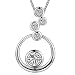 Aotiwe Chaine Pendentif Femme, Bijoux Halloween Femme Cercle Argent Or Blanc Plaqué avec Blanc Rond Pierre de Verre
