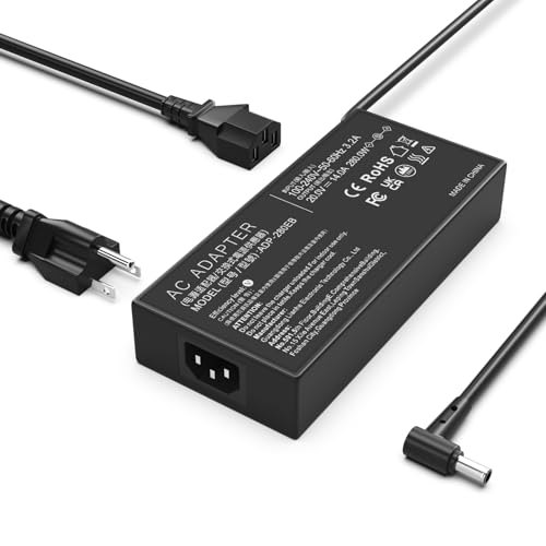 280W AC Adapter Charger ADP-280EB Fit for Asus Rog Flow X16 Rog Strix G15 G16 G17 Rog Strix G18 Rog Strix Scar 15 17 SE ROG Zephyrus M16 Asus Tuf Gaming A16 Laptop Power Supply Adapter Cord20V14A