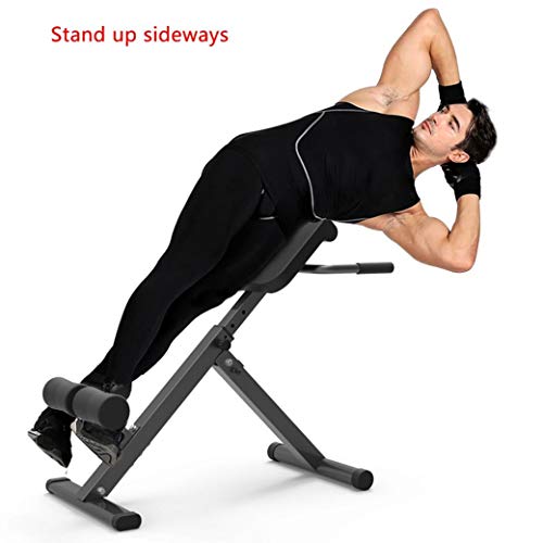 GKDGKD Adjustable Roman Chair, Back Hyperextension Bench with Push Up Exercise, Foldable Hyper Back Extension Equipment for Home Gym Fitness (Black)