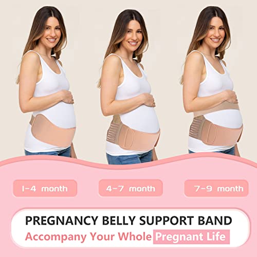 Accubio Maternity Belly Bands, Belly Band Pregnancy Support, Pelvic Support Bands, Adjustable Maternity Belt, 3 In 1 Pregnancy Back Brace For All Stages, Relieve Waist Back Hip Pain(L) #TOP1