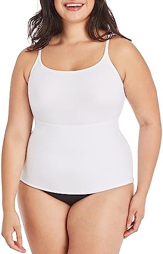 Maidenform Women's Shapewear Cami Tank Top, Tummy Control Shapewear for Women, Back-smoothing Fajas Cami (Plus Size, Too)
