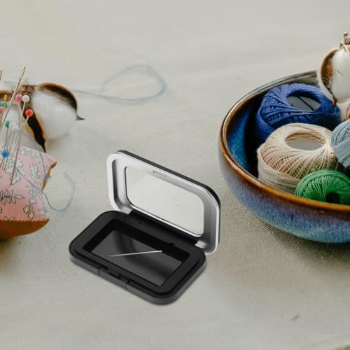 Image of Tofficu Magnetic Needle Storage Case Sewing Needle Holder and Thread Box for Cross Stitch Portable Sewing Supplies Organizer with Frosted Grip 3.07 X 1.96 X 0.47 in