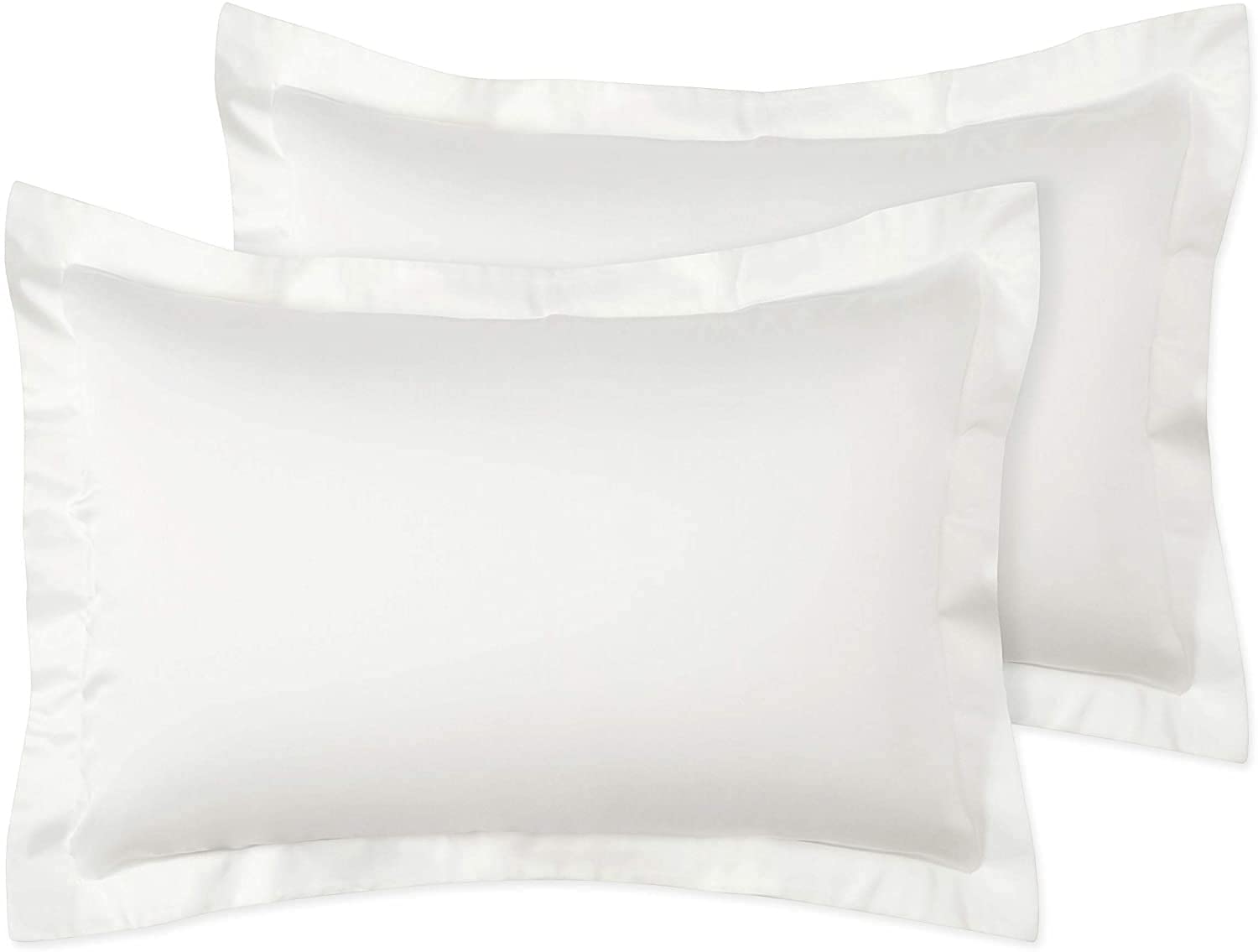 R&Z White Plain Dyed Polycotton Oxford Pillow Pair Case (White)