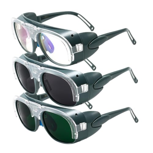 Gadpiparty 3paires Lunettes De Soudage Protection Travail Sécurité Verres Interchangeables Équipement