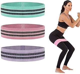 URPOW Non Slip Fabric Resistance Bands Set - Yoga Workout Fitness Booty Hip